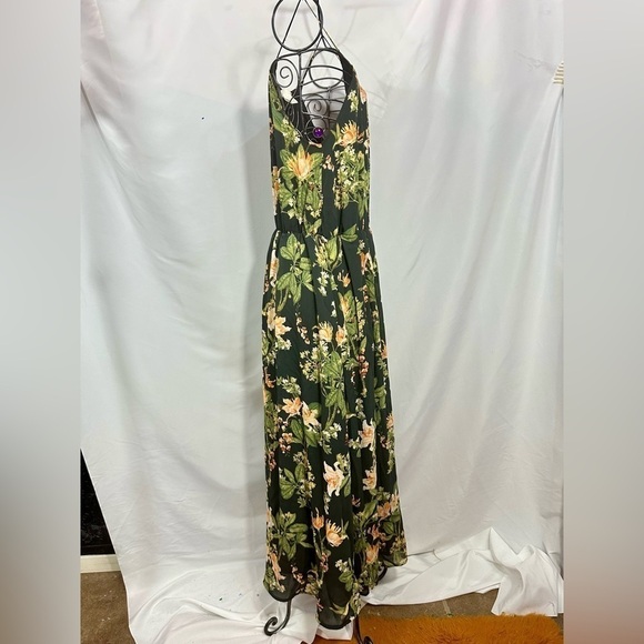 h&m black floral chiffon maxi dress size 4 - Picture 4 of 9